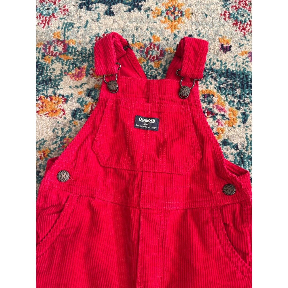 OSHKOSH B'Gosh The Genuine Article Red Corduroy Vestbag Overall 5T